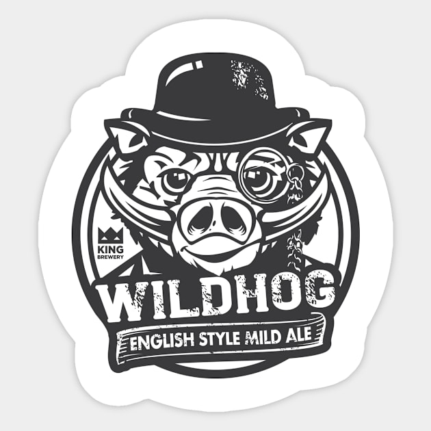 Wild Hog Mild English Ale Sticker by SilverfireDesign